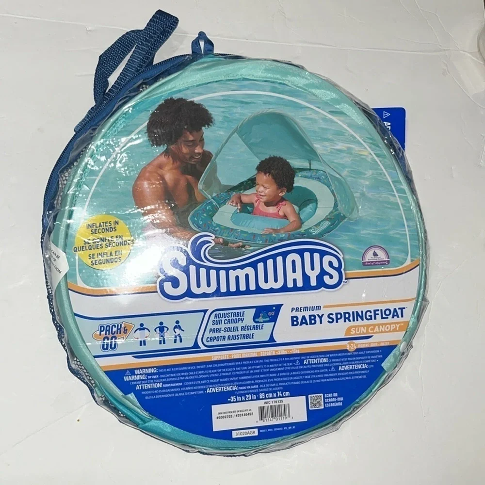SwimWays Baby Spring Float Sun Canpoy Blue